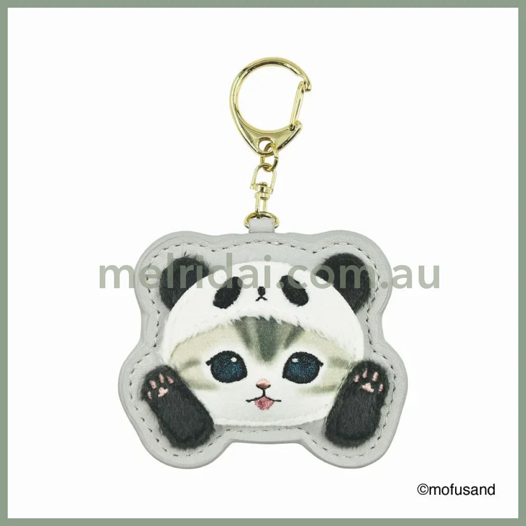 MOFUSAND | Fluffy and Fuzzy Patch Keychain 78×65×10mm (Panda Cat Nyan)