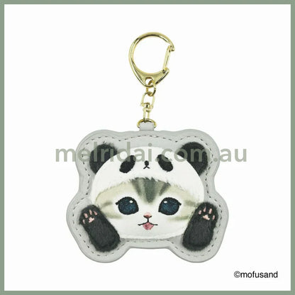 MOFUSAND | Fluffy and Fuzzy Patch Keychain 78×65×10mm (Panda Cat Nyan)