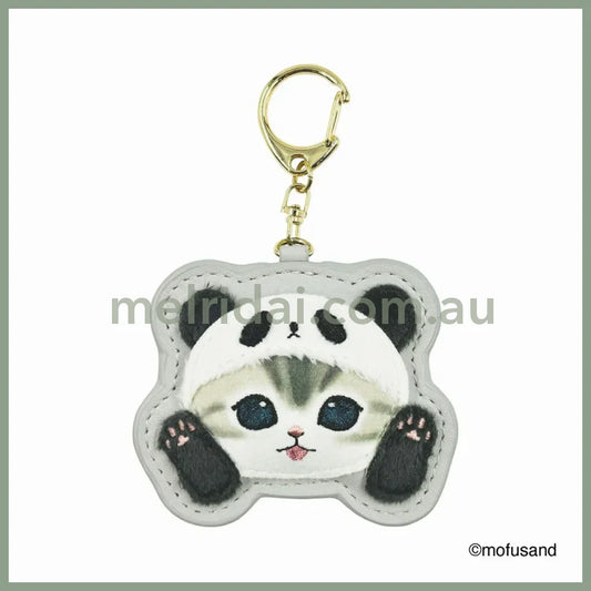 MOFUSAND | Fluffy and Fuzzy Patch Keychain 78×65×10mm (Panda Cat Nyan)