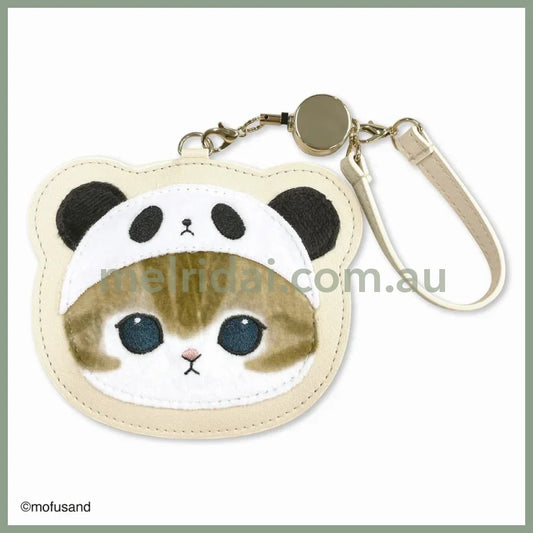 Mofusand | Fluffy Pass Case Card Holder With Reel H135 X W115 D5Mm (Panda)