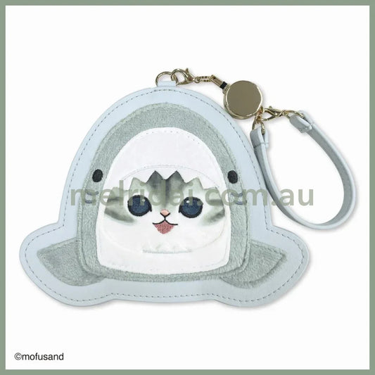 Mofusand | Fluffy Pass Case Card Holder With Reel H135 X W115 D5Mm (Shark)