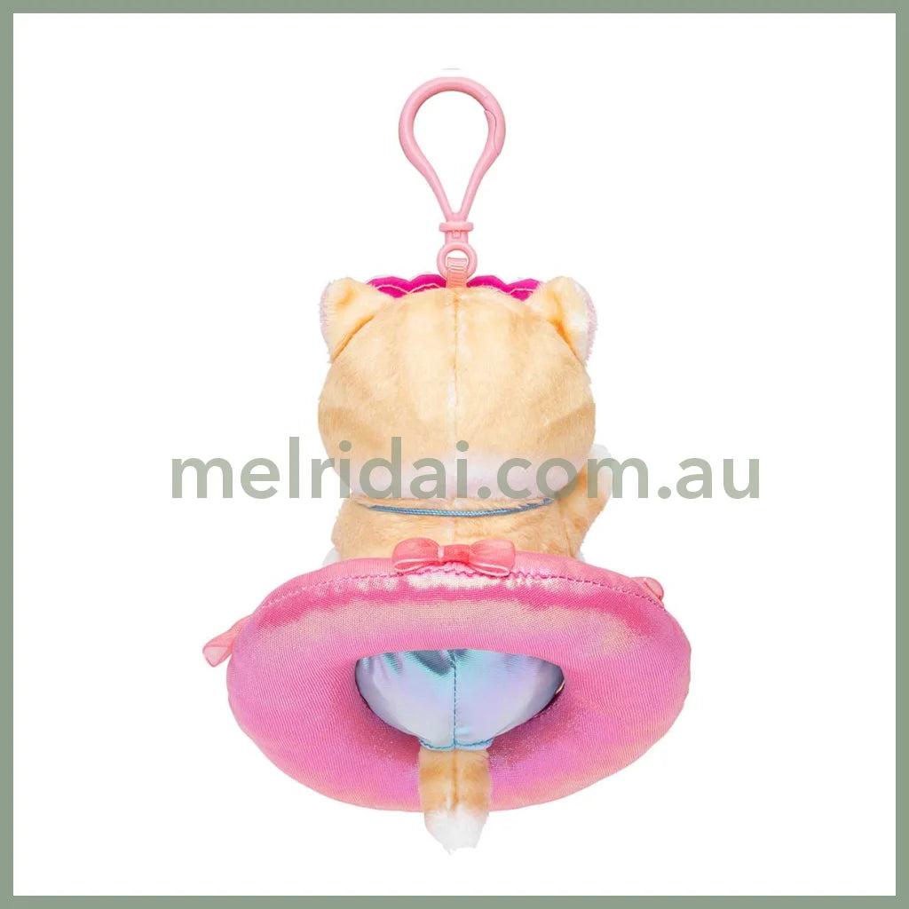 MOFUSAND | Gal Swimming Ring Mascot Holder Keychain Bag Charm H140 x W115 x D90mm (Brown and White)
