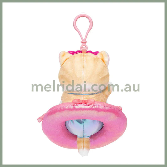 MOFUSAND | Gal Swimming Ring Mascot Holder Keychain Bag Charm H140 x W115 x D90mm (Brown and White)