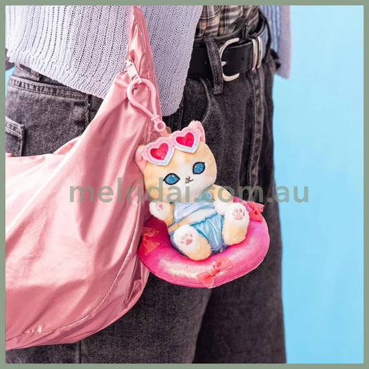 MOFUSAND | Gal Swimming Ring Mascot Holder Keychain Bag Charm H140 x W115 x D90mm (Brown and White)