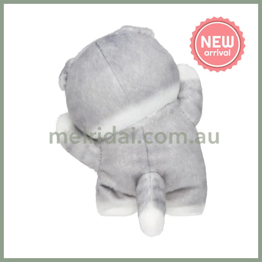 MOFUSAND | Grey and White Standing Plush Toy Plush Doll 175×120×100mm (Hyokkori! Tachimasu Nyan)