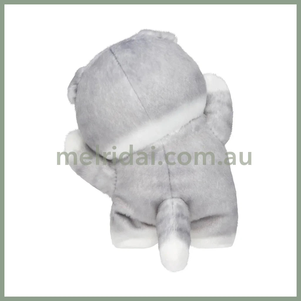 MOFUSAND | Grey and White Standing Plush Toy Plush Doll 175×120×100mm (Hyokkori! Tachimasu Nyan)