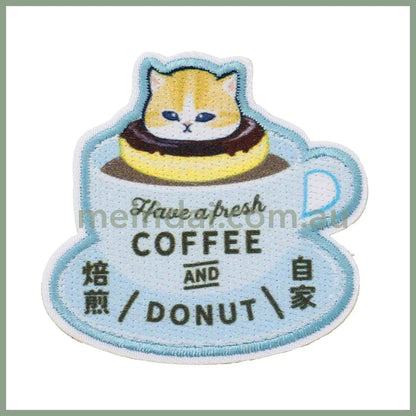 MOFUSAND | Home Roaster Versatile Iron-On and Sticker Patch 65×35mm (Coffee And Donuts)