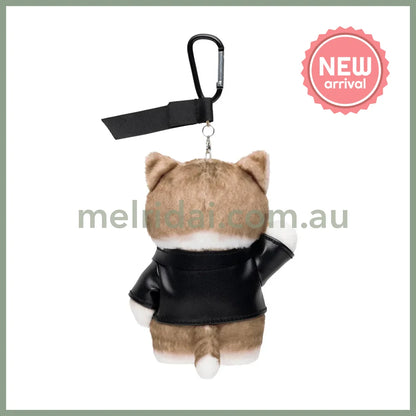 MOFUSAND | Leather Jacket Cat Mascot Holder Keychain Bag Charm 140 x 105 x 75mm (Diner)