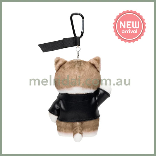 MOFUSAND | Leather Jacket Cat Mascot Holder Keychain Bag Charm 140 x 105 x 75mm (Diner)