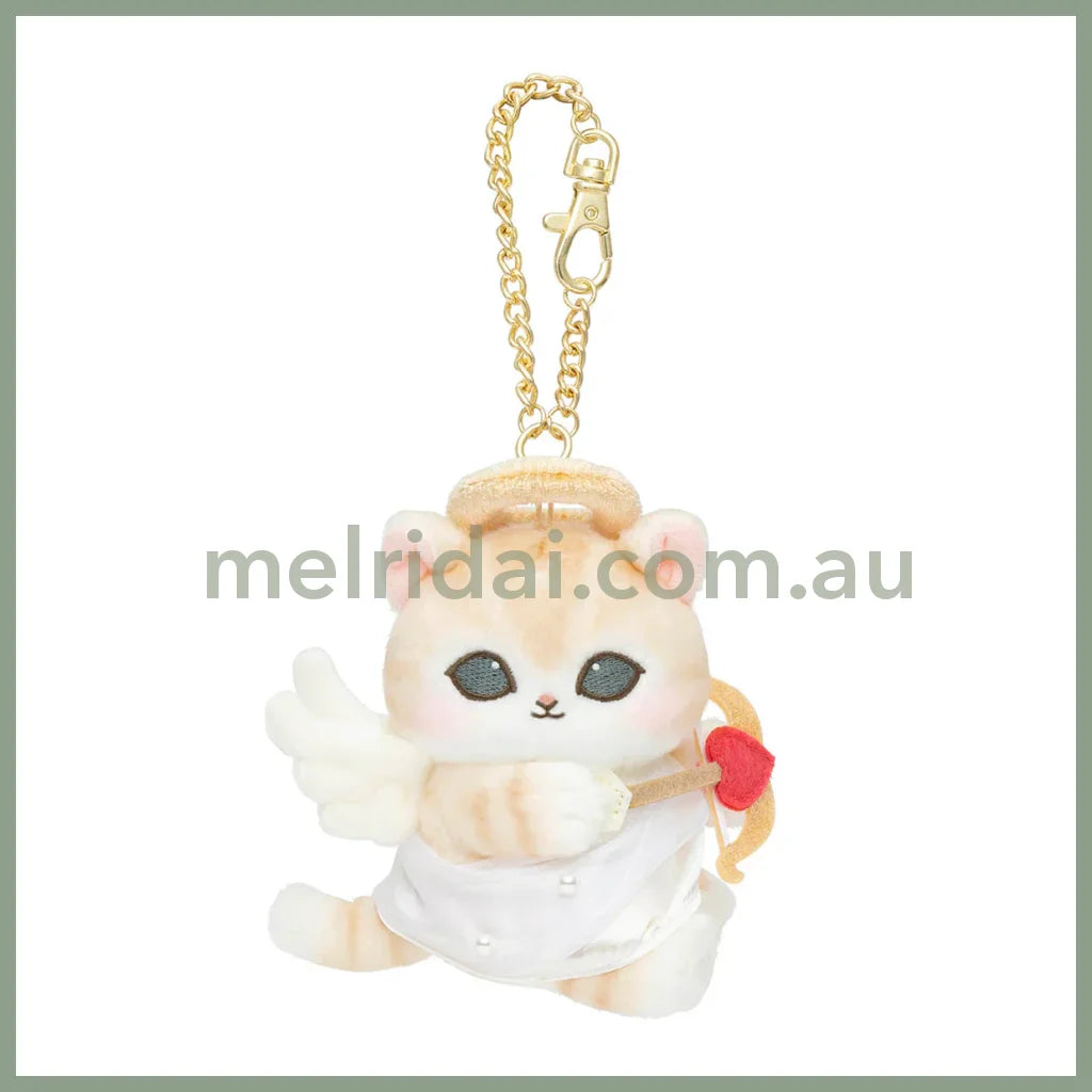 MOFUSAND | Mascot Holder Bag Charm Plush Keychain 115×85×140mm (Cupid & Angel Cat Orange)