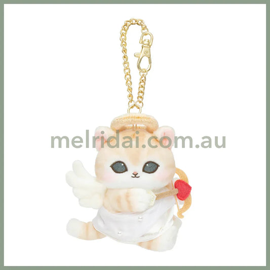 MOFUSAND | Mascot Holder Bag Charm Plush Keychain 115×85×140mm (Cupid & Angel Cat Orange)