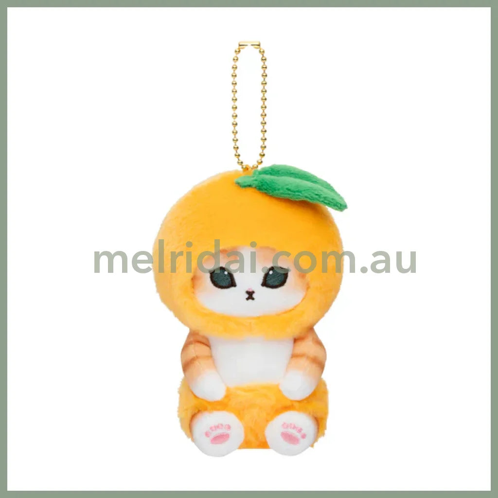 Mofusand | Mascot Holder Keychain Approx.130Cm (Vegetable & Fruits2) 猫福 毛绒挂件/包挂/钥匙链（蔬菜水果系列2） Orange