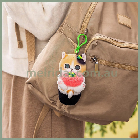 MOFUSAND | Mascot Holder Plush Keychain 110×120×130mm (Sushi-like Cat Nyan: Minced Raw Tuna)