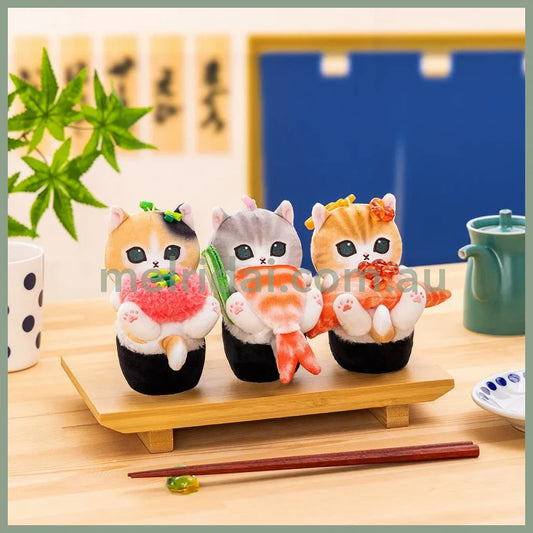 MOFUSAND | Mascot Holder Plush Keychain 110×120×130mm (Sushi-like Cat Nyan: Shrimp)
