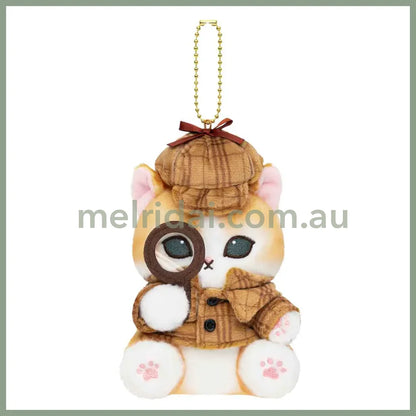 MOFUSAND | Mascot Holder Plush Keychain 155×120×90mm (Mofumofu Journey Cat - Detective)