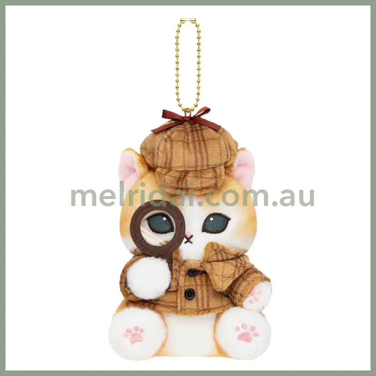MOFUSAND | Mascot Holder Plush Keychain 155×120×90mm (Mofumofu Journey Cat - Detective)
