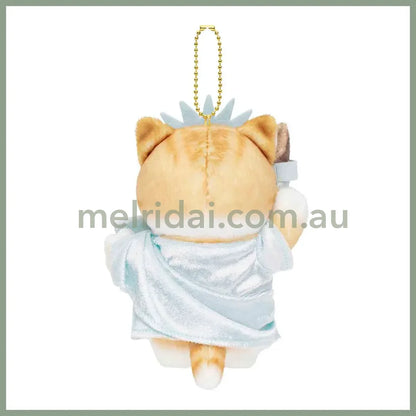 MOFUSAND | Mascot Holder Plush Keychain 155×120×90mm (Mofumofu Journey Cat - Statue of Liberty)