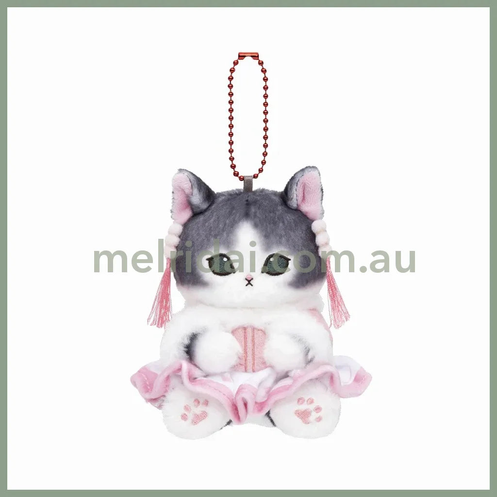Mofusand | Mascot Holder Plush Keychain Chinese Clothes W100 X H140 D100 Mm (One Piece Pink)