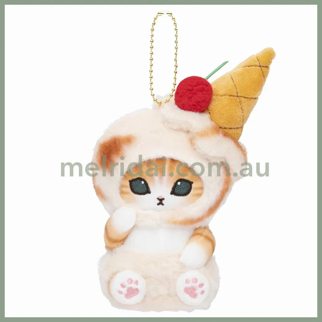 Mofusand | Mascot Holder Plush Keychain H140×W75×D90Mm (Ice Cream) Caramel