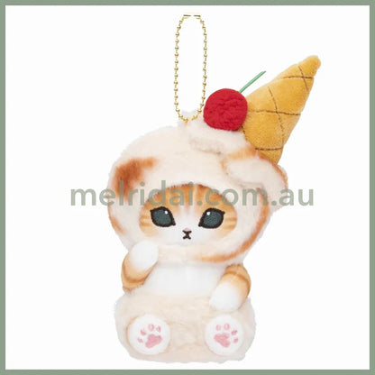 Mofusand | Mascot Holder Plush Keychain H140×W75×D90Mm (Ice Cream) Caramel