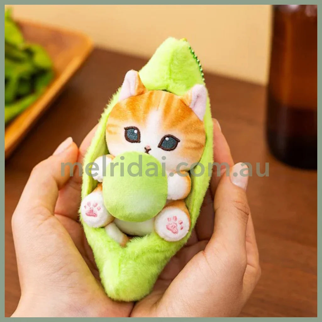 Mofusand | Mascot Holder Plush Keychain H155×W70×D85Mm (Edamame Cat Nyan Bean)