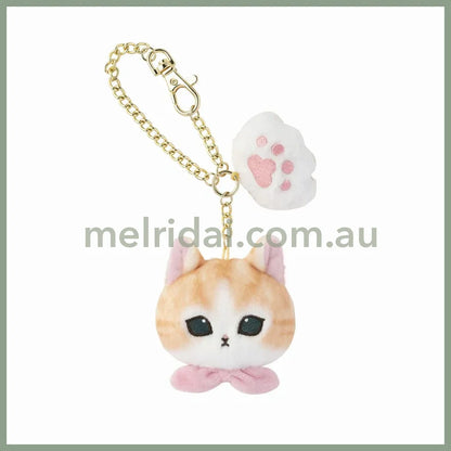Mofusand | Mascot Paw & Gold Keychain H85×W75×D40Mm (Brown&White)