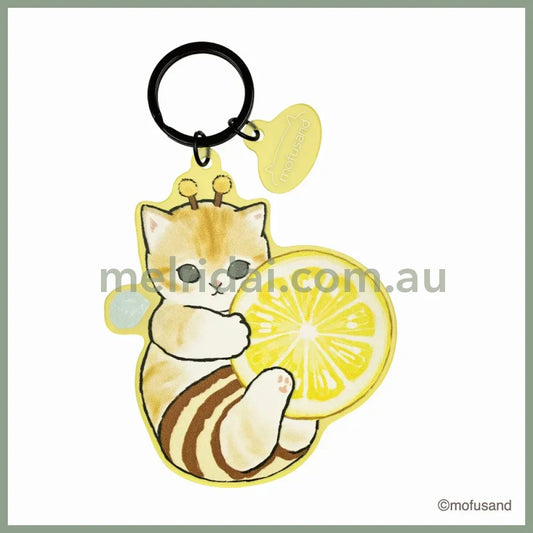Mofusand | Matte Dyed Keychain/Key Holder H96×W82×D2.5Mm (Bee Nyan)