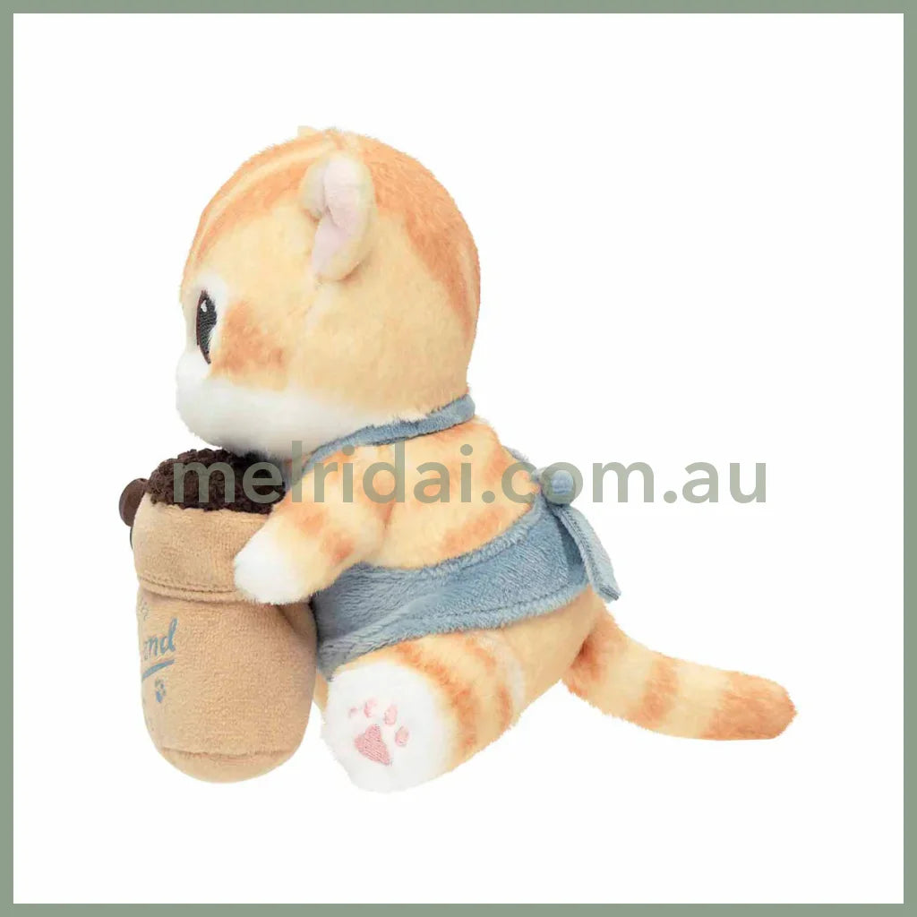 MOFUSAND | Monitor Plush Toy Bean Cat Watching from Your Desktop 170×105×155mm (mofusand COFFEE AND DONUTS)
