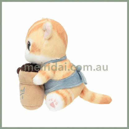 MOFUSAND | Monitor Plush Toy Bean Cat Watching from Your Desktop 170×105×155mm (mofusand COFFEE AND DONUTS)