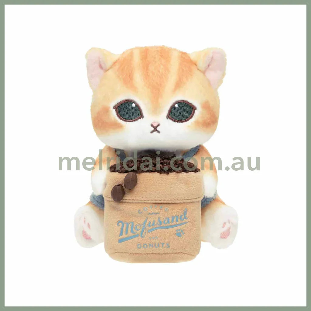 MOFUSAND | Monitor Plush Toy Bean Cat Watching from Your Desktop 170×105×155mm (mofusand COFFEE AND DONUTS)