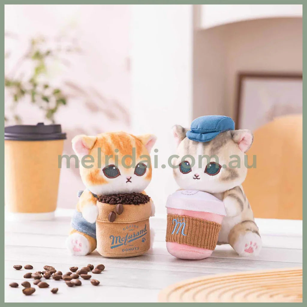 MOFUSAND | Monitor Plush Toy Bean Cat Watching from Your Desktop 170×105×155mm (mofusand COFFEE AND DONUTS)