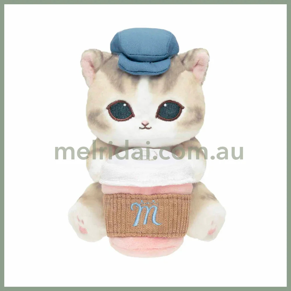 MOFUSAND | Monitor Plush Toy Hot Cat Watching from Your Desktop 170×105×155mm (mofusand COFFEE AND DONUTS)