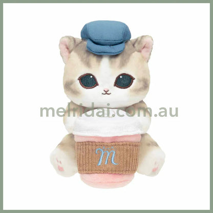 MOFUSAND | Monitor Plush Toy Hot Cat Watching from Your Desktop 170×105×155mm (mofusand COFFEE AND DONUTS)