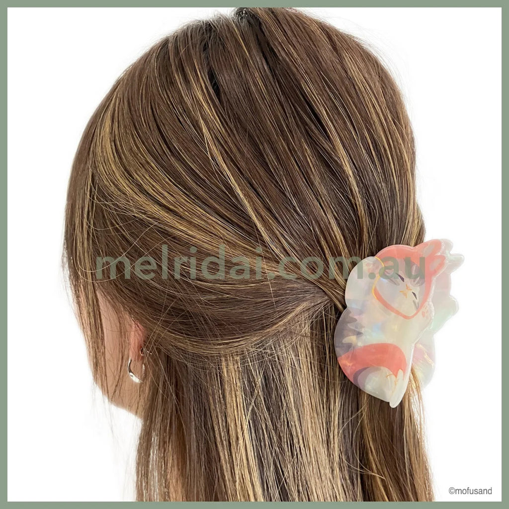 Mofusand | Pearl Acrylic Hair Claw Clip H60 × W80 D45Mm (Rabbit)