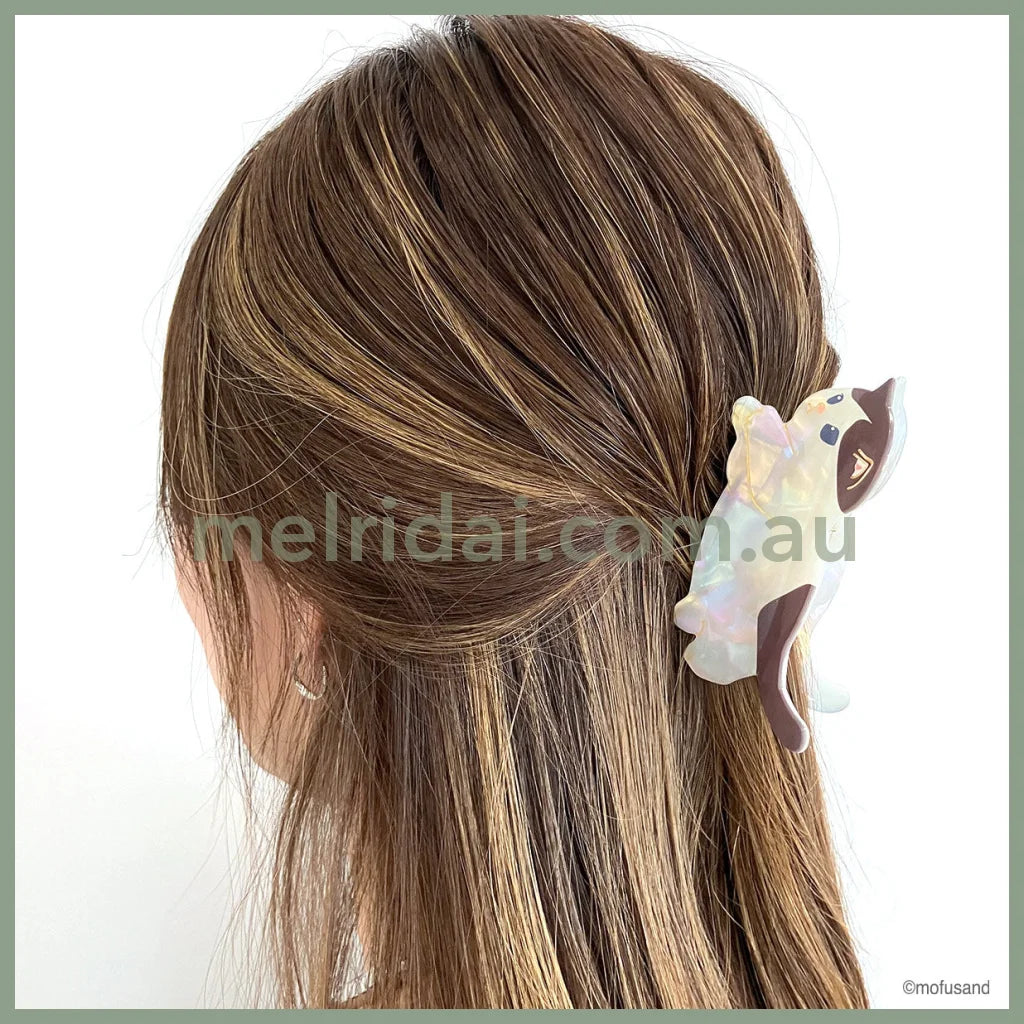 Mofusand | Pearl Acrylic Hair Claw Clip H90 × W67 D45Mm (Hachiware)