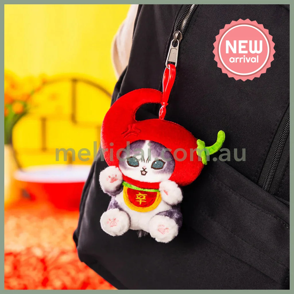 MOFUSAND | Plush Keychain Bag Charm 145×85×125mm (Angry Chili Pepper Cat)