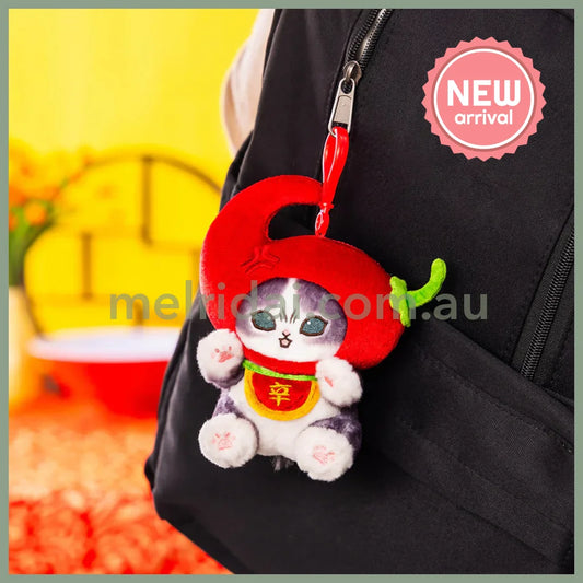 MOFUSAND | Plush Keychain Bag Charm 145×85×125mm (Angry Chili Pepper Cat)