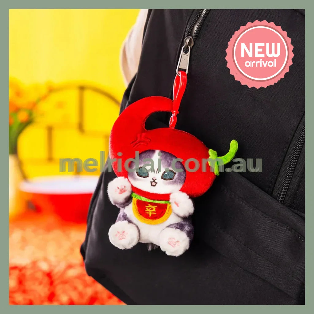 MOFUSAND | Plush Keychain Bag Charm 145×85×125mm (Angry Chili Pepper Cat)