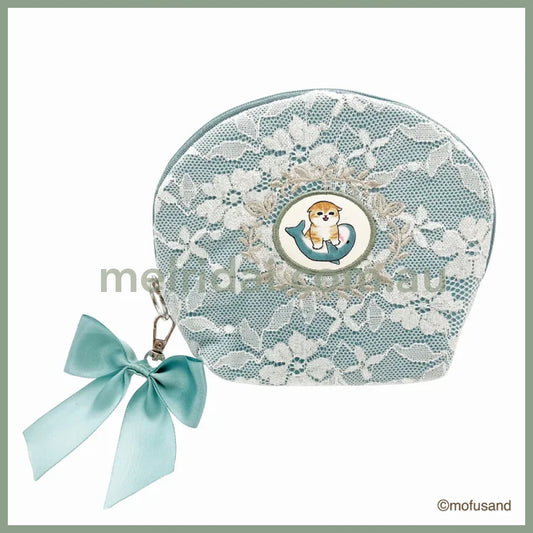 Mofusand | Round Shell Pouch Lace × Embroidery 130×160×45Mm