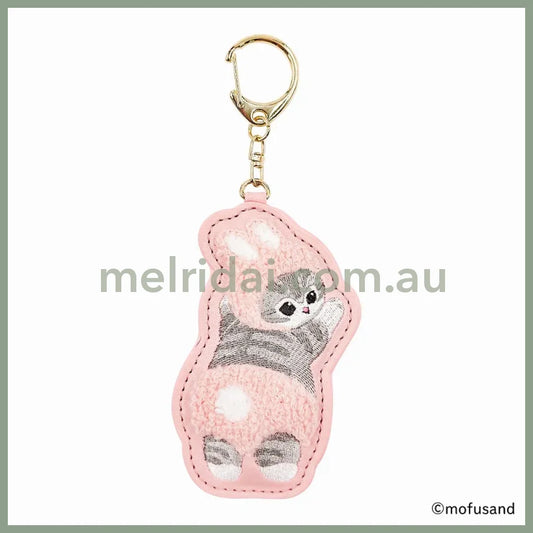 Mofusand | Sagara Embroidery Keychain H65 × W90 D17Mm (Rabbit Meow)