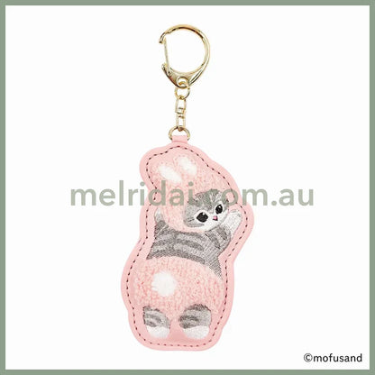 Mofusand | Sagara Embroidery Keychain H65 × W90 D17Mm (Rabbit Meow)