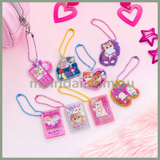 MOFUSAND | Secret Trading Glitter Acrylic Mini Keychain Blind Box 47×41mm (Gyaru Girl Nyan Cat)