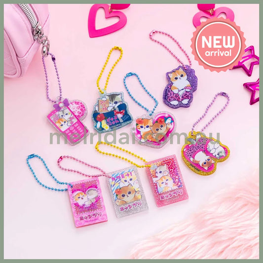 MOFUSAND | Secret Trading Glitter Acrylic Mini Keychain Blind Box 47×41mm (Gyaru Girl Nyan Cat)