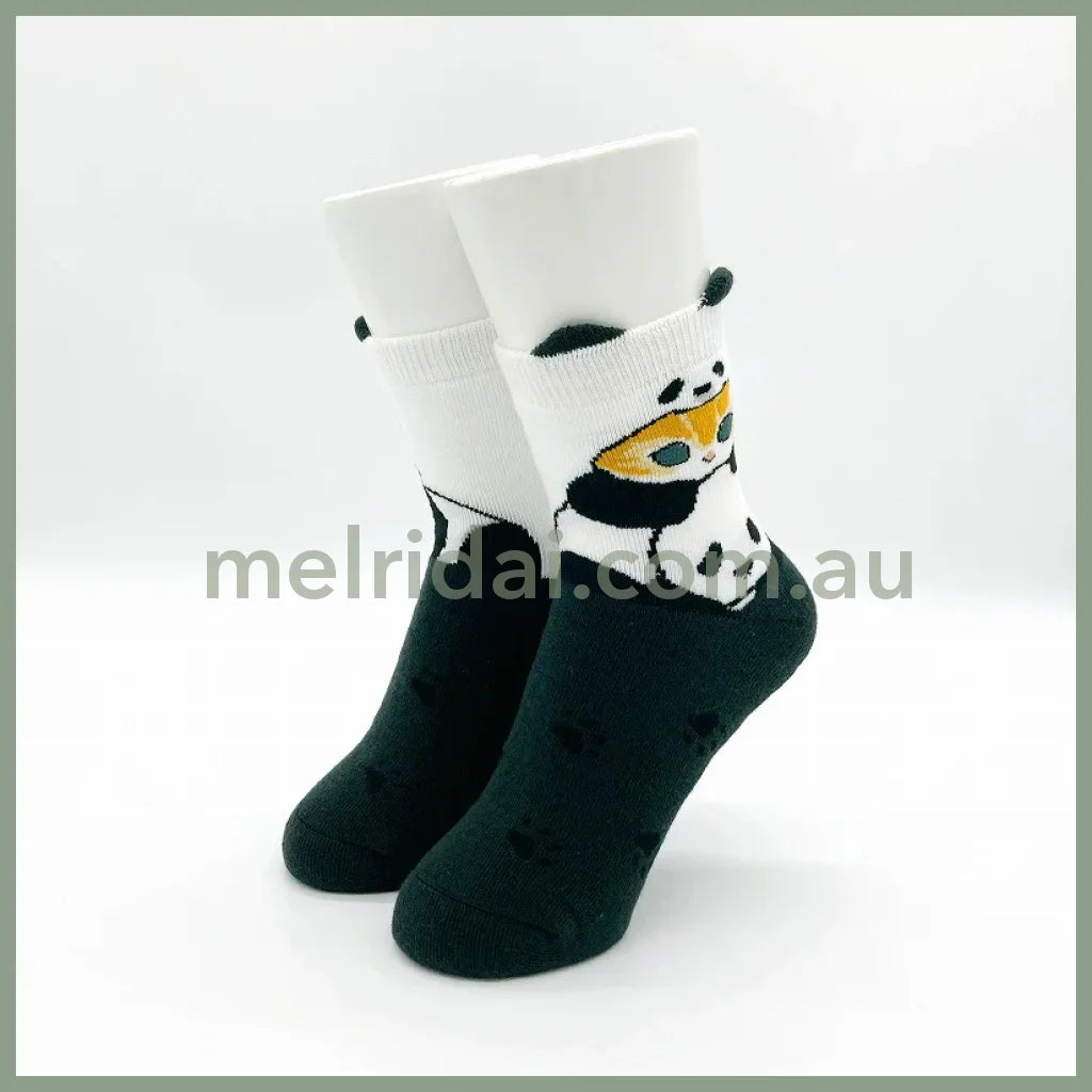 Mofusand | Socks 23～25Cm (Panda Nyan)