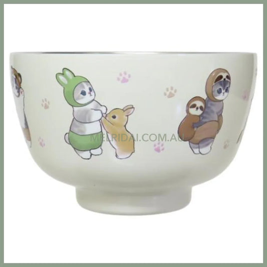 Mofusand | Stainless Vacuum Double Bowl 450ml (Cat Forest Animal Nyan Yellow)