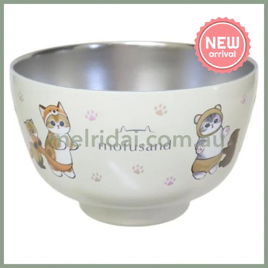 Mofusand | Stainless Vacuum Double Bowl 450ml (Cat Forest Animal Nyan Yellow)
