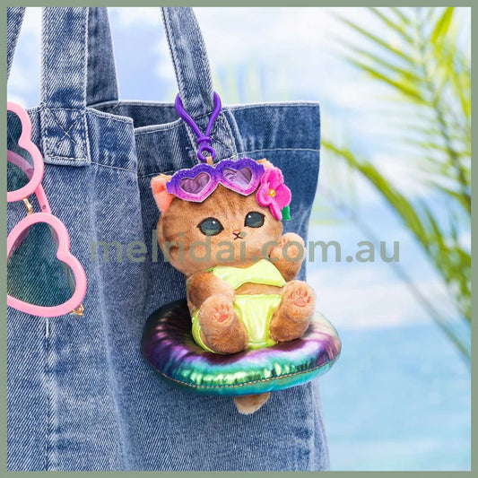 MOFUSAND | Tanned Gal Swimming Ring Mascot Holder Keychain Bag Charm H140 x W115 x D90mm (Sunburn)