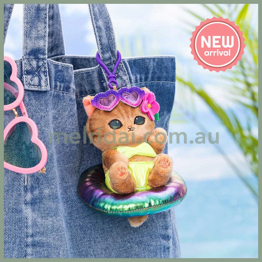 MOFUSAND | Tanned Gal Swimming Ring Mascot Holder Keychain Bag Charm H140 x W115 x D90mm (Sunburn)