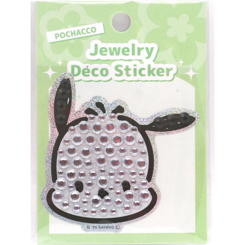 SANRIO | Pochacco Jewelry Deco Sticker 65×73×5mm (Gogo Gal Collection Glitter Face)