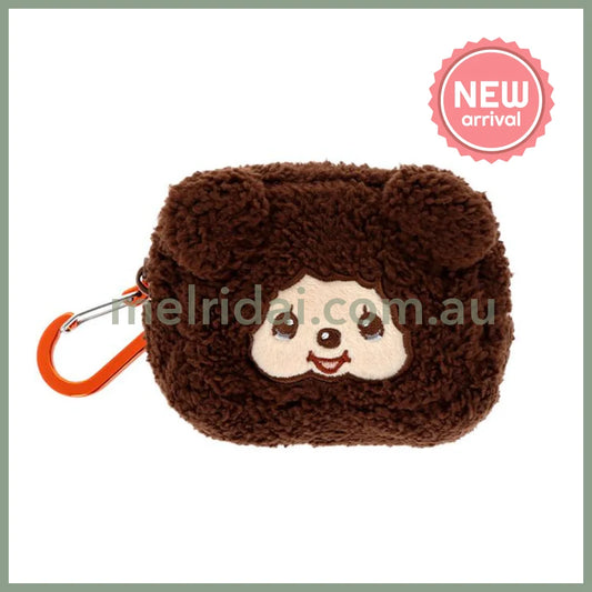 Monchhichi | Fluffy Mascot Mini Pouch with Carabiner 90×65×40mm (Monchhichi-chan Face)